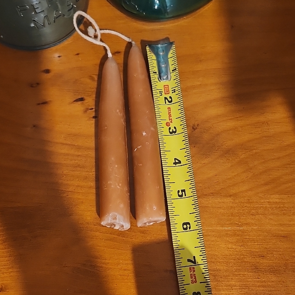 Set of Two Brown Taper Candles